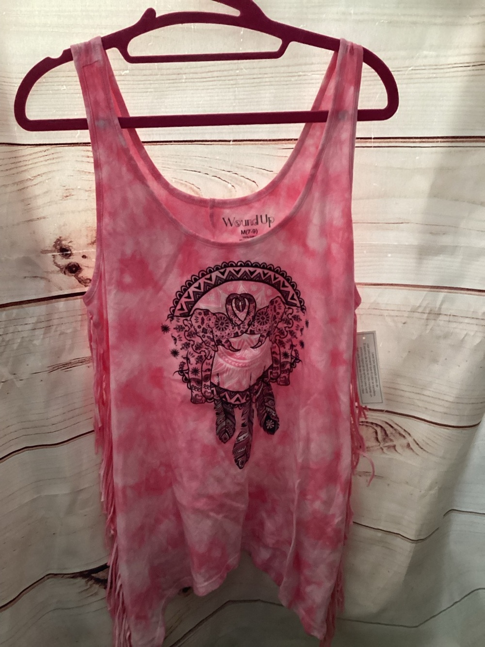 Elephants in dreamcatcher fringe tank top-juniors M 7/9-NEW